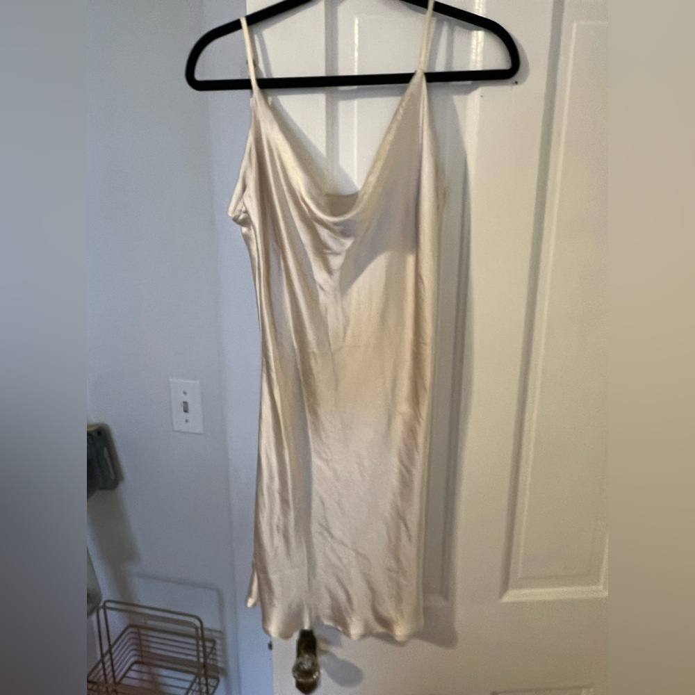12th Tribe Champagne Mini Silk Dress